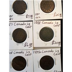 CANADA LARGE CENT LOT OF 6 COINS!