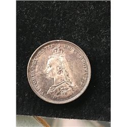 1887 BRITAIN 1 SHILLING! NICE GRADE!