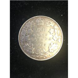 1914 CANADA 50 CENTS! NICE GRADE!