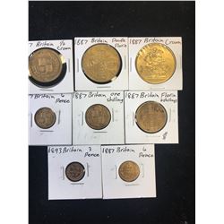 1887 VICTORIA BRITAIN COIN LOT! GILTED SET!