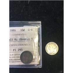 CANADA 10 CENT LOT! 1886 SM 6,OBV#5 AND 1899 SM 9,s