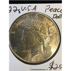 1922S U.S.A PEACE DOLLAR!