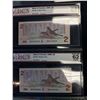 Image 2 : 1986 BANK OF CANADA BCS GRADED $2 BANKNOTE LOT OF 2 NOTES! CHOICE UNC