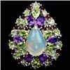 Image 1 : NATURAL OPAL AMETHYST GARNET PERIDOT Ring