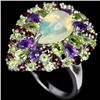 Image 2 : NATURAL OPAL AMETHYST GARNET PERIDOT Ring