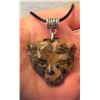 Hand Carved Leopard Petrified Wood Opal Pendant