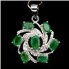 Image 2 : Natural Emerald Earrings & Pendant 48 Carats Set