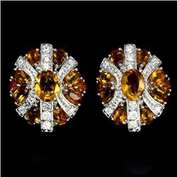 Natural  Rich Yellow Citrine 44 Carats Earrings