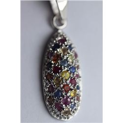 Natural Fancy Sapphire & Red Ruby Pendant