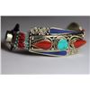 Tibet Hand Made Turquoise Lapiz Lazuli & Coral Bracelet