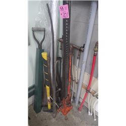 LOT OF 48"JACKALL-ALL, SLEDGE HAMMER, CROWBAR PLUS MISC ITEMS