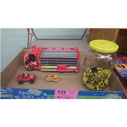 DIE CAST METAL VEHICLE REPLICA 1938 DELIVERY PLUS 2 COCA-COLA DIE CAST METAL COCA-COLA DINKY TRUCK