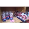 Image 1 : 10 DIET PEPSI GLASSES AND 5 CENT PEPSI COLA PORCELAIN SIGN (ANDE ROONEY REPRODUCTION USA)