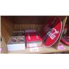Image 1 : 4 PIECE COCA-COLA GLASSES IN COCA-COLA TIN (REPRO) PLUS COCA-COLA ROUND SIGN (ANDE ROONEY REPRO USA)
