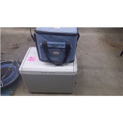 1 COLEMAN HOT/COLD COOLER MODEL: 56 - 40 USA, PLUS MODEL D-07 SMALLER HOT/COLD COOLATRON