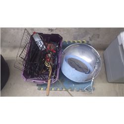 1 HEATED PET DISH, LARGE S.S. BOWL, 2 INTERLOCKING MATTS AND TUB OS MISC GARDEN AND PET SUPPLIES