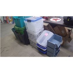 1 LOT OF 21 ASSORTED TUBS AND TOTES