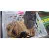 Image 2 : 1 CRATE WITH 3 ASSORTED BALL GLOVES, SOFT AND HARD BALLS, ASSORTED WORK GLOVES