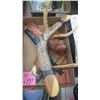 Image 2 : 1 TRAY WITH AUSTRALIAN BOOMERANG, HAND PAINTED MUSIC STICKS, PERUVIAN FLUTE HAND CARVED WOOD ART AND
