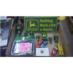 1 BOX COLLECTION OF VARIOUS MINATURE CAST J.D. TOYS, GENERAL LEE CAR, HOT WHEELS TOYS, J.D. CHANGE T