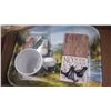 Image 2 : 1 BOX COLLECTION OF J.D. COASTERS, COFFEE MUG, PLUS 1960'S THERMOMETRE