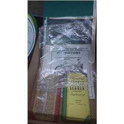 TRAY WITH JD COLLECTABLE BOOKLETS CIRCA 1959-1960, JD MODEL A INSTRUCTION BOOKLET, 1946 & 1955 POCKE