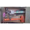 Image 1 : TRAY WITH HAMMERS AND 2 CRESENT WRENCHES
