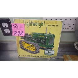 PORCELAIN JD 40 CRAWLER SIGN