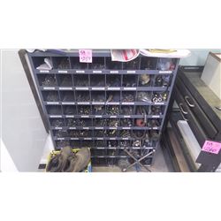 METAL BOLT BIN 72  COMPARTMENT WITH CONTENTS
