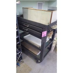 ROLLING TOOL CADDY WITH 3 DRAWERS AND 3 SHELVES