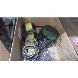 ONE TON CHAIN HOIST WITH LIFT LINE STRAPS AND CHAINS