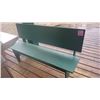 Image 1 : TWO GREEN WOODEN BENCHES FOR OUTDOORS