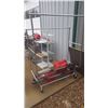 Image 5 : THREE SHOPPING CARTS FILLED WITH BICYCLES, MISC GAS CANS, BIRD FEEDER, 2 DISPLAY RACKS, SCOOTER AND 
