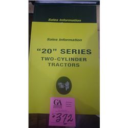 SALES INFO BOOK ON "20" AND "30" J.D. TRACTORS