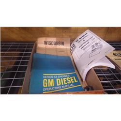 TRAY OF SERVICE AND REPAIR MANUALS FOR WISCONSINAIR COOLED ENGINES MODELS V-G, 4D, VE4, VF4, AEN, AE