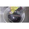 Image 3 : TWO PAILS AND TWO SPOOLS OF FENCING SUPPLIES INCLUDING STAPLES, INSULATORS AND NAILS