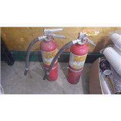 TWO CHARGED FIRE EXTINGUISHERS 10 LB