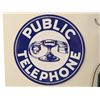 Image 1 : "Public Telephone" - Metal Sign. Excellent Condition.