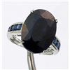 Image 1 : Very Fancy 9.24 ctw. Blue Sapphire Ring in Sterling Silver