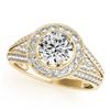 Image 2 : 1.85 CTW Certified VS/SI Diamond 2Pc Wedding Set Solitaire Halo 14K Yellow Gold - REF-420M2F - 31117