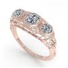 Image 2 : 1.00 CTW Past Present Future VS/SI Diamond Ring 18K Rose Gold - REF-162X9T - 36056