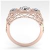 Image 4 : 1.00 CTW Past Present Future VS/SI Diamond Ring 18K Rose Gold - REF-162X9T - 36056