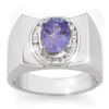 Image 1 : 2.83 CTW Tanzanite & Diamond Mens Ring 10K White Gold - REF-83M8F - 14475