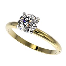 1 CTW Certified H-SI/I Quality Diamond Solitaire Engagement Ring 10K Yellow Gold - REF-134K2R - 3288