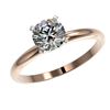 Image 2 : 1.03 CTW Certified H-SI/I Quality Diamond Solitaire Engagement Ring 10K Rose Gold - REF-136T4X - 363