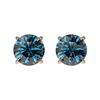 Image 1 : 1 CTW Certified Intense Blue SI Diamond Solitaire Stud Earrings 10K Rose Gold - REF-88M8F - 33056