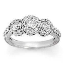 1.25 CTW Certified VS/SI Diamond Ring 14K White Gold - REF-99X3T - 11638