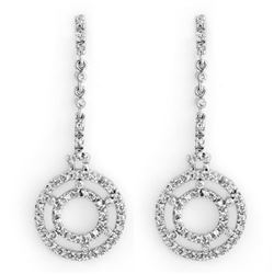 1.0 CTW Certified VS/SI Diamond Earrings 14K White Gold - REF-109N3Y - 10304