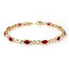 Image 1 : 3.76 CTW Ruby & Diamond Bracelet 10K Yellow Gold - REF-43T6X - 14510