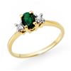 Image 1 : 1.04 CTW Emerald & Diamond Ring 10K Yellow Gold - REF-31W8H - 13052